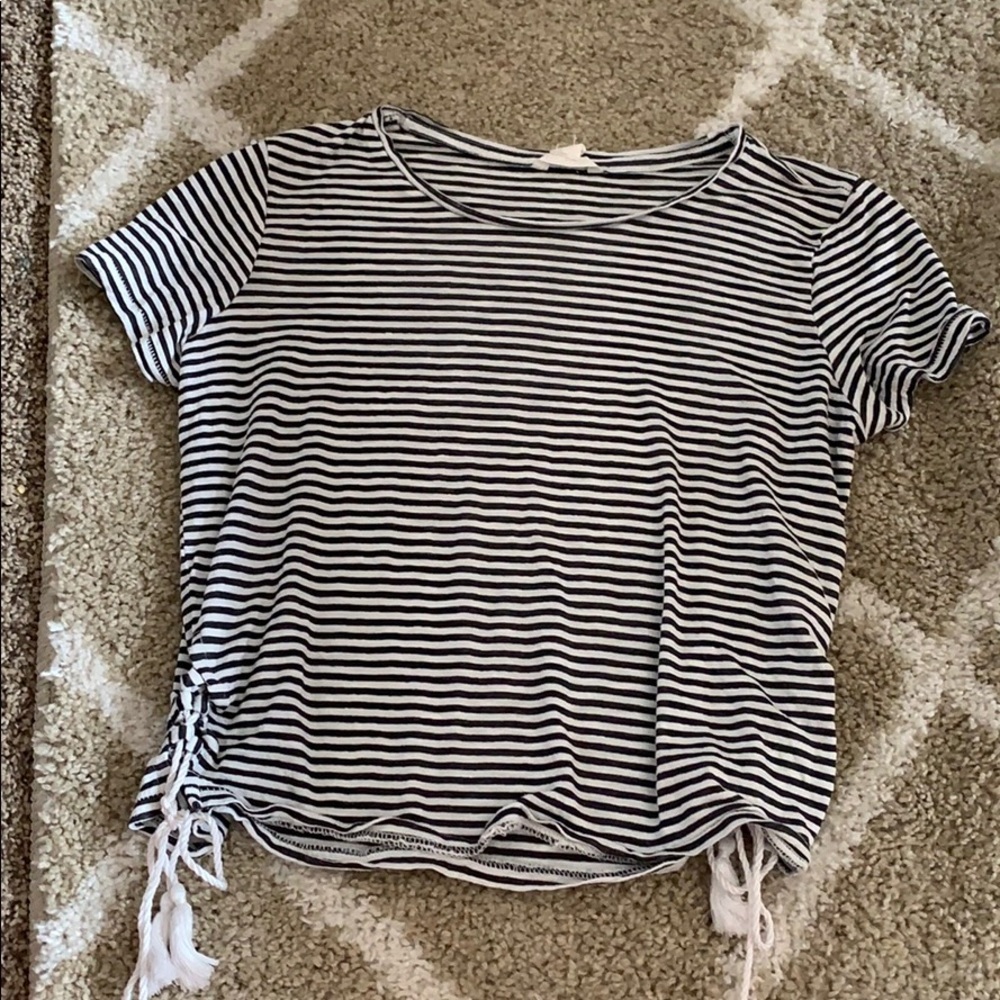 black and white striped tee